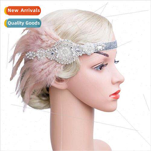 Gypsy Indian Hair Accessory Hippie Black Drill Diamond Feath