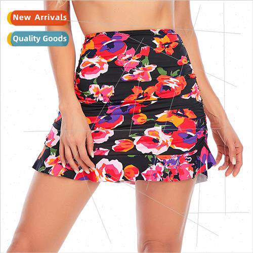 High Waist Pleated Swimsu Skirt Pant Style Europe Plus ze Sw