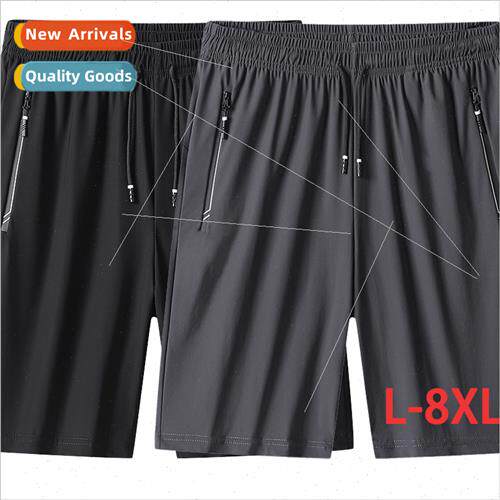 2022 large size new summer ice silk sports men loose casual