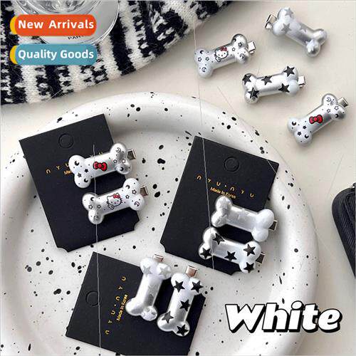 Sweet cool wind gradient silver small bone hair clips cute c