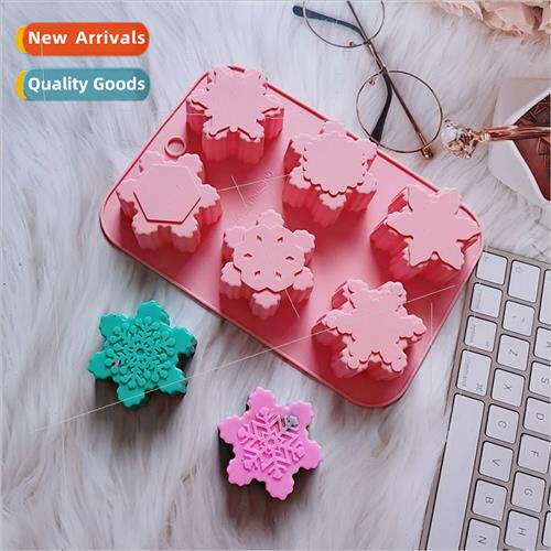New 6-in-6 snowflake 642 silicone mold aromatic soap hsnowfl