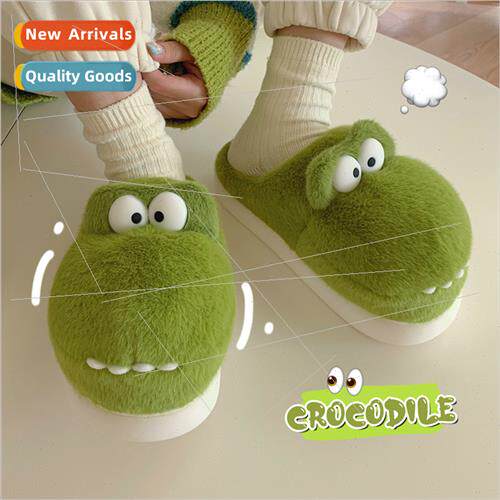 Fashion new fun quirky crocodile plush warm cotton slippers