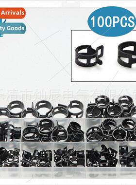 Corrosion Resistant Elastic Black Throat Hoop Clamp Set 100p