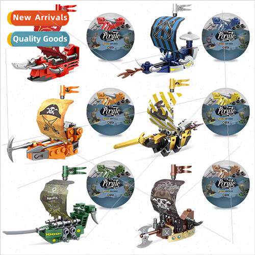 Children small particles assembled building blocks pirate sh