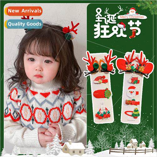 2023 new children Christmas elk hair cards Japan Korea girls