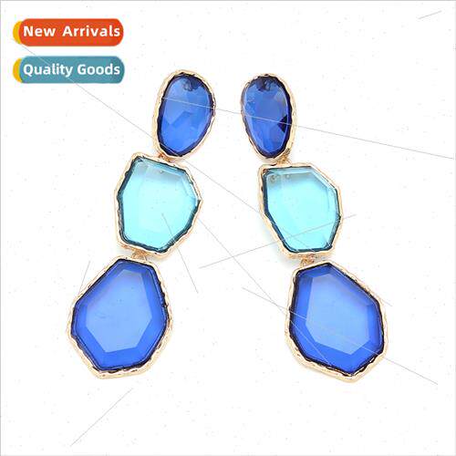 personaly light luxury irregular geometric colored resin ear