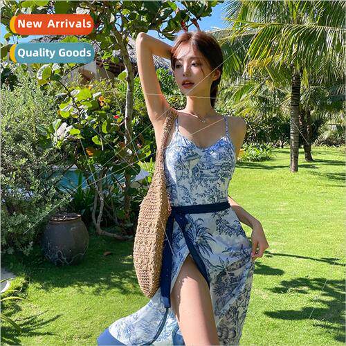 New one-piece swimsu female summer French retro belly-shadin