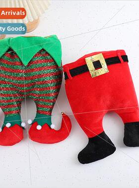 Christmas decorations creative quirky red pants leg hats chi
