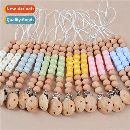 mple multi-color silicone letter pacifier chain Pacifier cli