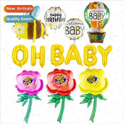 BABY Theme Aluminium Film Balloon Cartoon Shape Flower Bee B