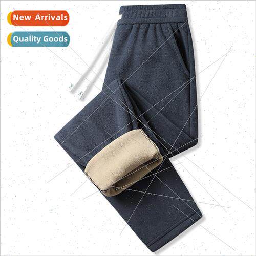 Rocker fleece pants men fall winter tide padded bunched feet