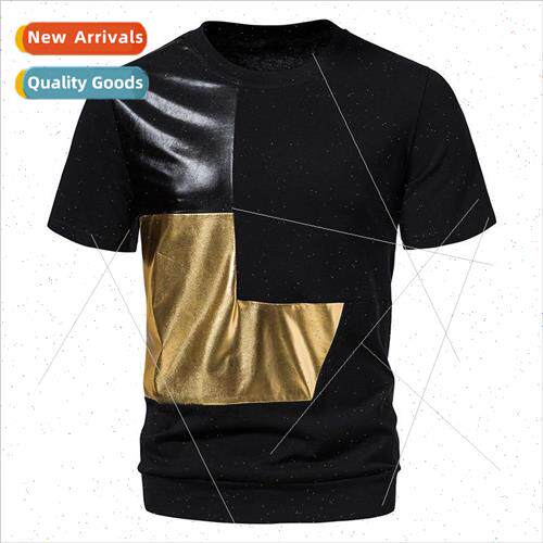 2023 Summer new short-sleeved T-shirt men Europe yards color