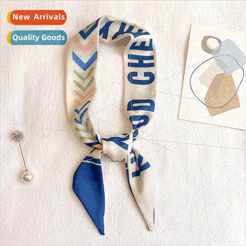 Autumn winter new thin narrow long silk scarf female letters