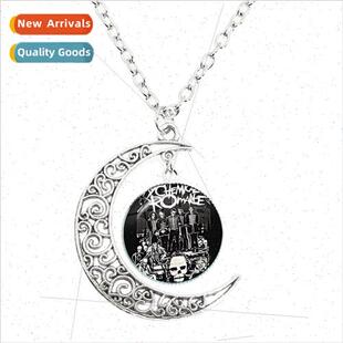 Romantic Rock BMoon Necklace Classic Mcr Music BGlass Dome P