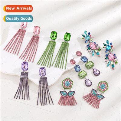 Illusion Tassel Earrings Women Europe Cyberpunk Dopamine Col