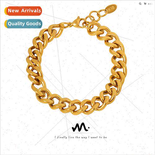 Niche Minimalist Titanium Steel Gold-Plated Chain Bracelet J