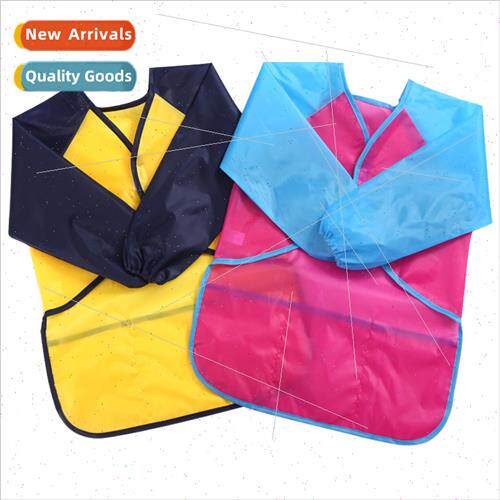 M size children waterproapron back to wear coverall long-sle