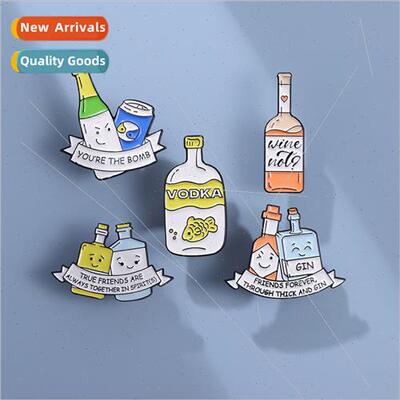 New chemical element letters bottle shape cartoon badge hat