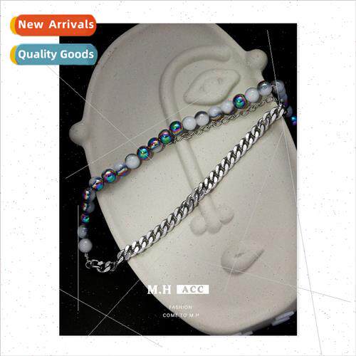 Colorful bead splicing necklace women delicate hundred niche