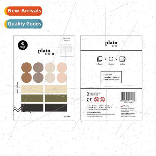 Korea Solid Color 1647 Morandi Color Dots Index Stickers 3 p