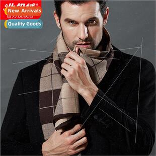 plaid scarf rabb mens velvet faux knted warm Winter outdoor