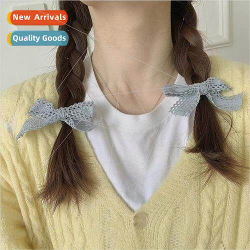 Lace bow hair clips female cream sweet sister wind cute vers