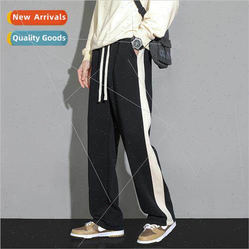 HK casual pants male collision color nd versatile straight p
