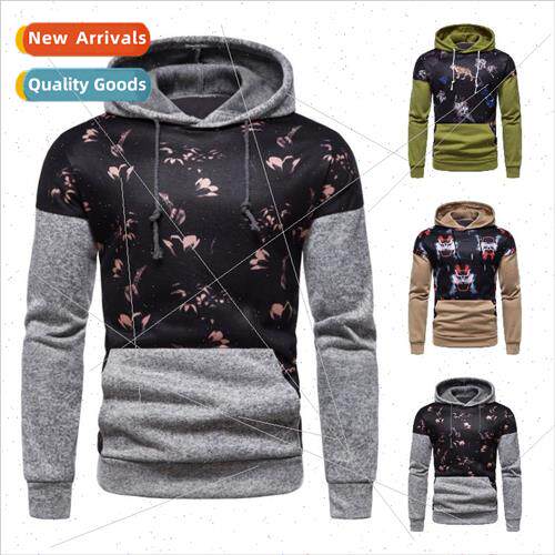 2021 men new fall winter printing headset youth popular hood