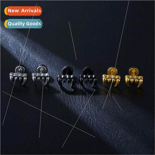 Europe Women Bat Earrings Men Tanium Steel Hip Hop Earrings