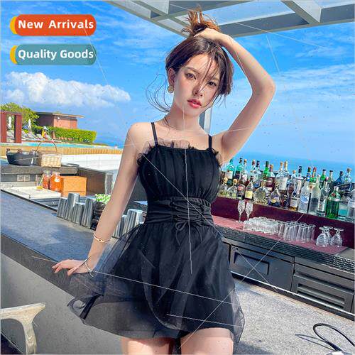 New one-piece swimsu female one-piece halter dress type bell
