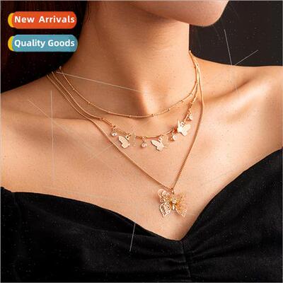 Fashion Hundred Sequins Small Butterfly Multi-layer Stacking