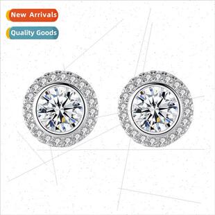 Korea geometric round diamond studs girls ins earrings cold
