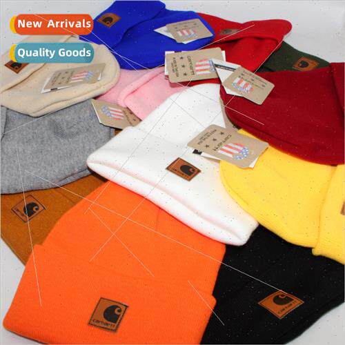 Multi-color leather label knted cap Europe Uned States work