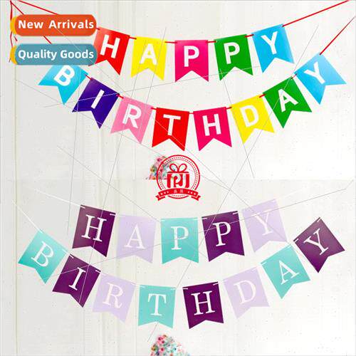 Birthday Flags Creative Party Decoration Fish Tail Mixed Col