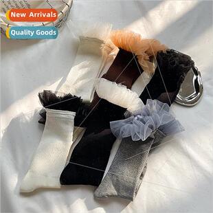 socks cut girl Japan female calf mid lace cool Sweet
