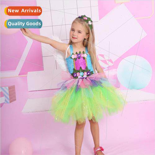 Girls Saree Jungle Green Elf Garden Fairy Princess Dress Jun