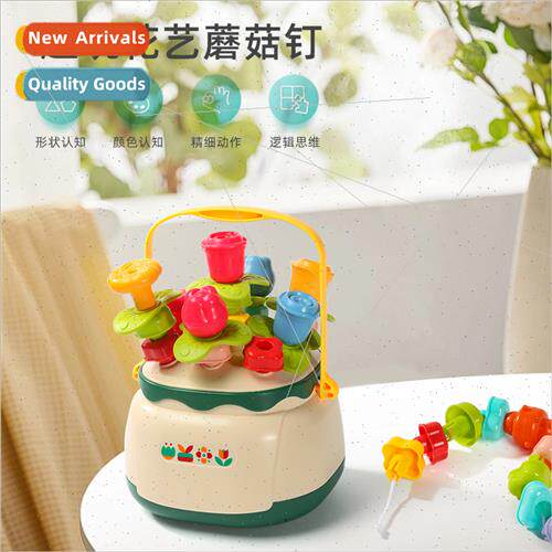 Infant fun floral mushroom nail children puzzle bead splicin