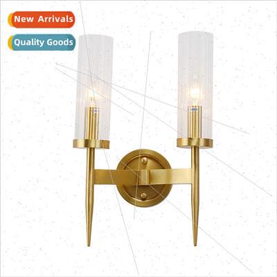 -modern creative copper wall lamp light American simple bedr