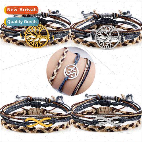Creative brown braided hrope female adjustable handmade set