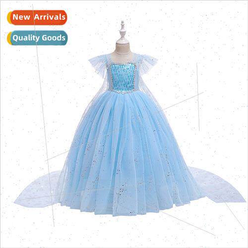 Girls dress Frozen 2 Princess Elsa mesh dress summer new chi