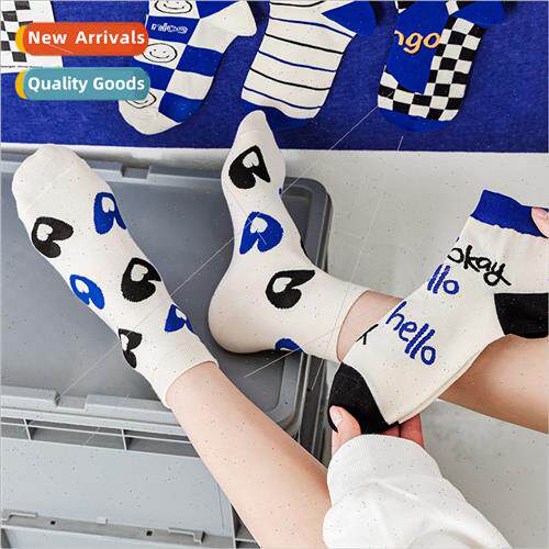 Socks women mid-calf socks ins tide  cotton spring fall Japa