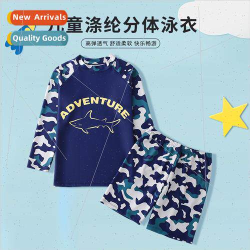 Childrens swimsus boys spl two-piece swimsu swimsu middle an