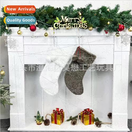 2021 new christmas hanging plush christmas stocking gift bag