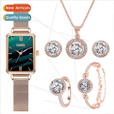 Fashion new ladies watch alloy mesh belt small green watch K