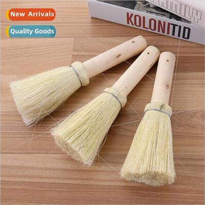 Wooden Handle Coconut Palm Hemp Pot Brush Nonstick Wash Pot