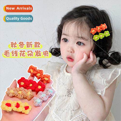 2023 fall new children girls wool flowers hair clips girls b