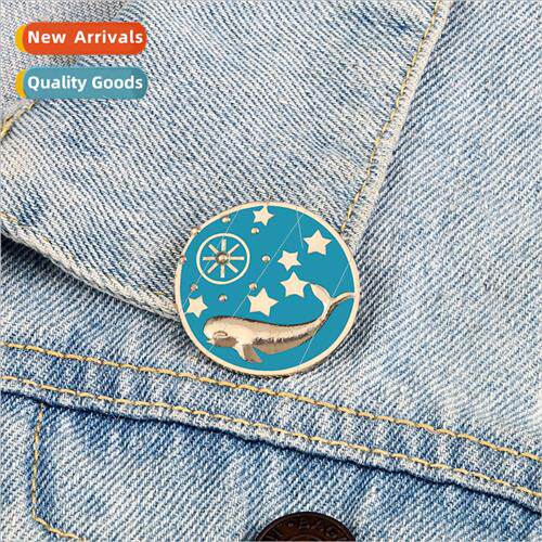 Cartoon three-dimensional round badge jewelry alloy plating