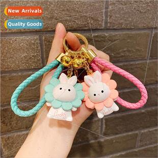 rabb key backpack long charm ear schoolbag Sunflower chain