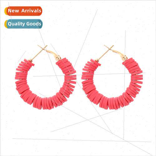 Fashion spring new multi-color round earrings personaly nich