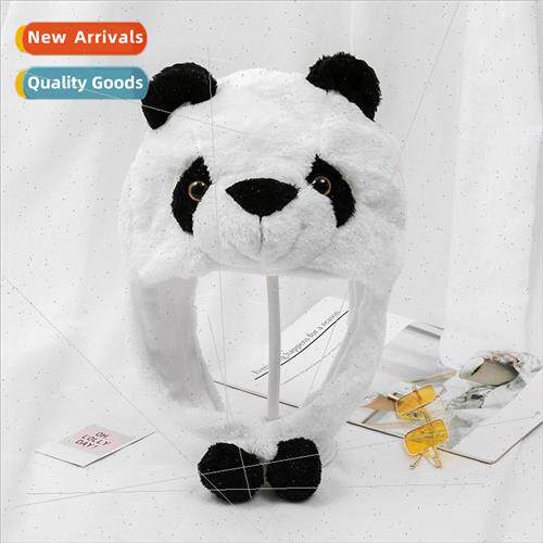 Autumn winter children panda hat cute cartoon head cap warm